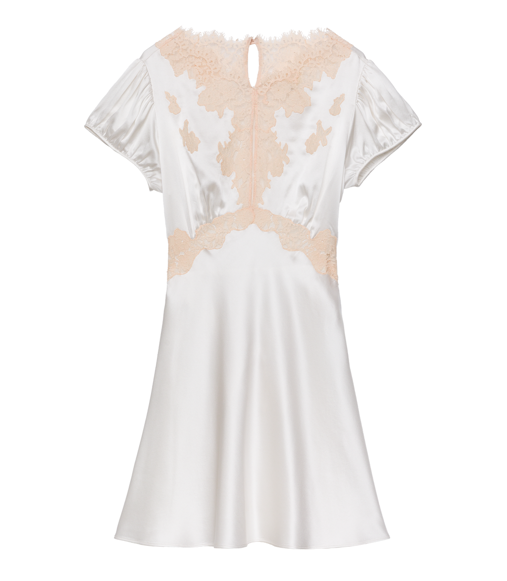 JUNIA DRESS -- SALT AND PEACH LACE